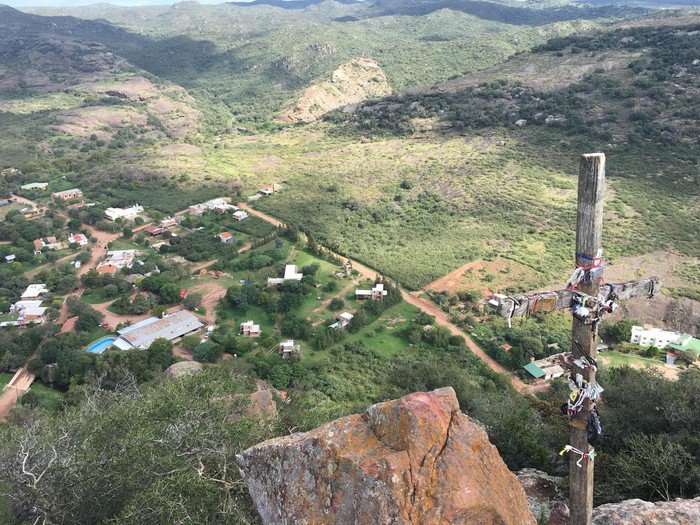Paisaje panorámico del Cerro Colorado, Argentina