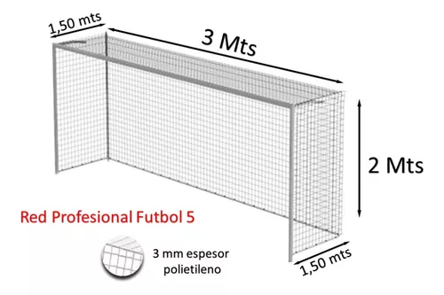 Comparación visual medidas arco fútbol 5