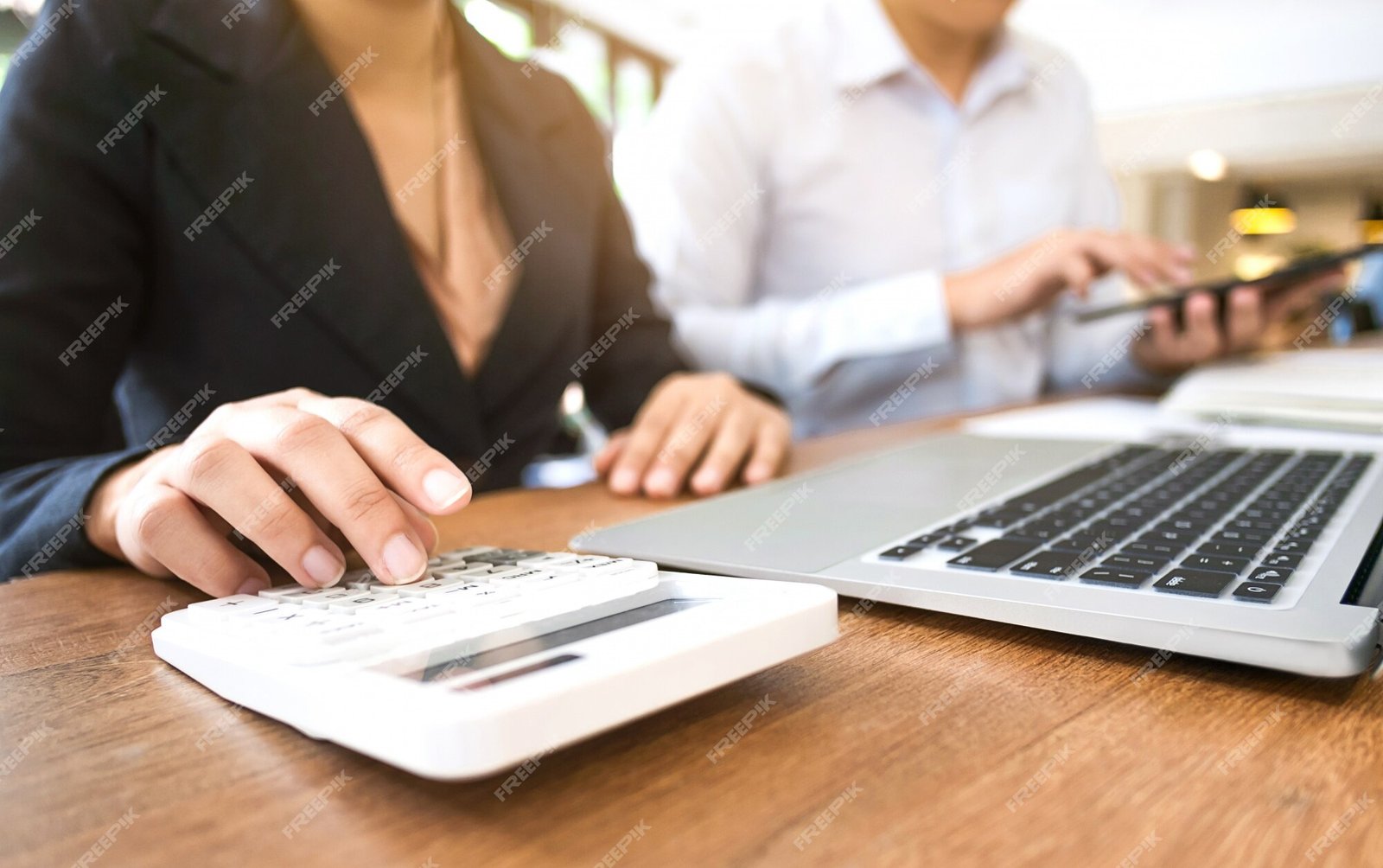 Contadores trabajando en una oficina moderna