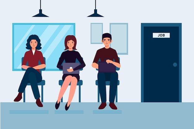 Persona esperando en la oficina de Personal