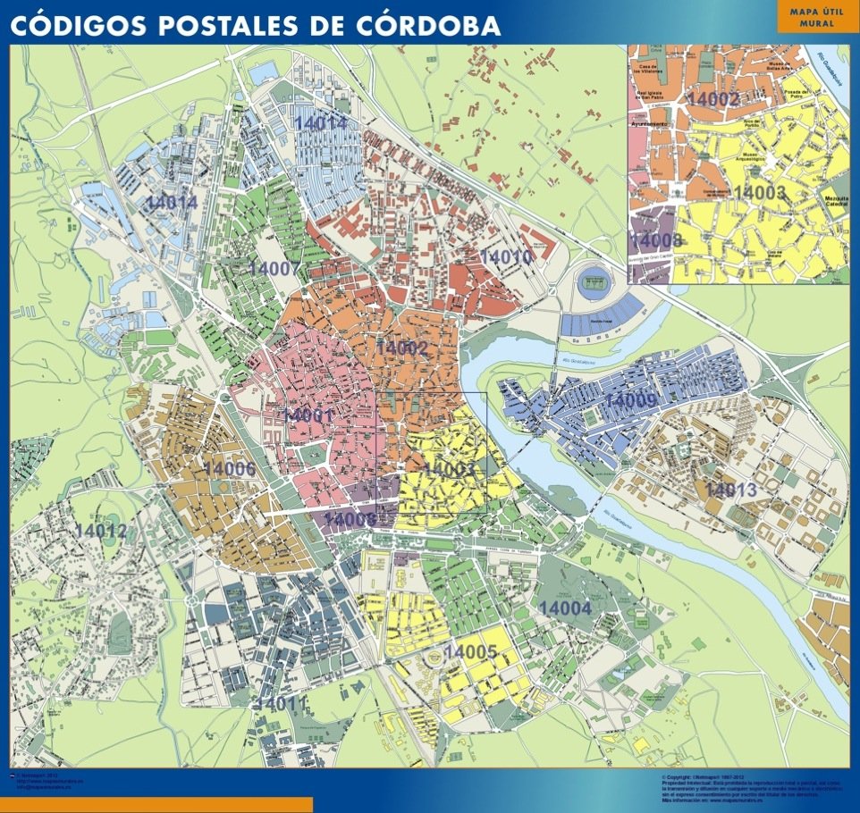 Cordoba Codigos Postales mapa magnetico