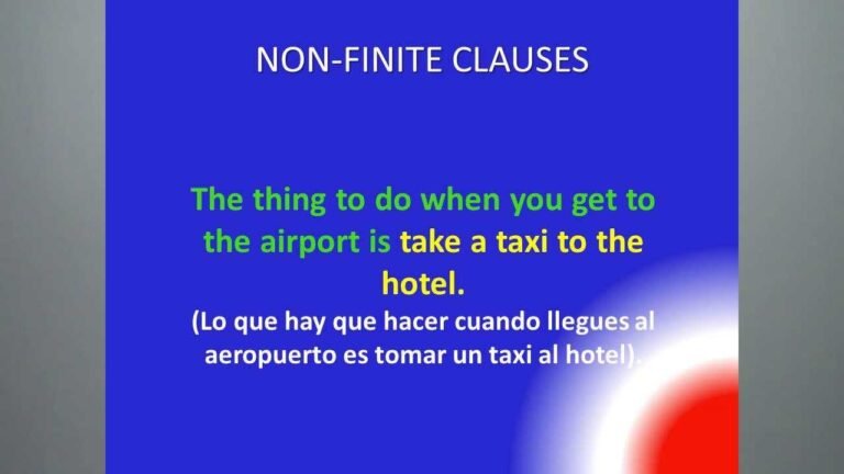 Qué Son las Cláusulas Finita y No Finita en Gramática