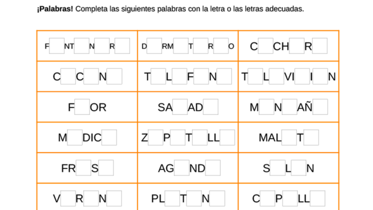 Cómo realizar actividades efectivas para completar palabras en clase