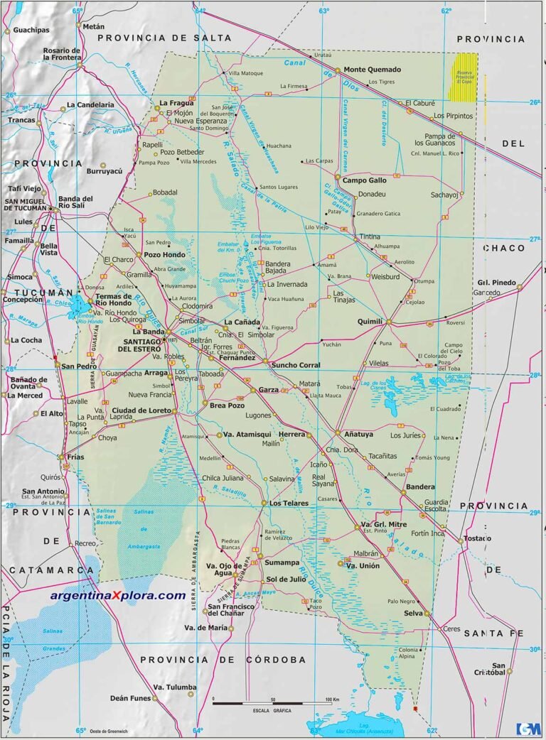 Distancia desde Ojo de Agua hasta Santiago del Estero en Córdoba, Argentina