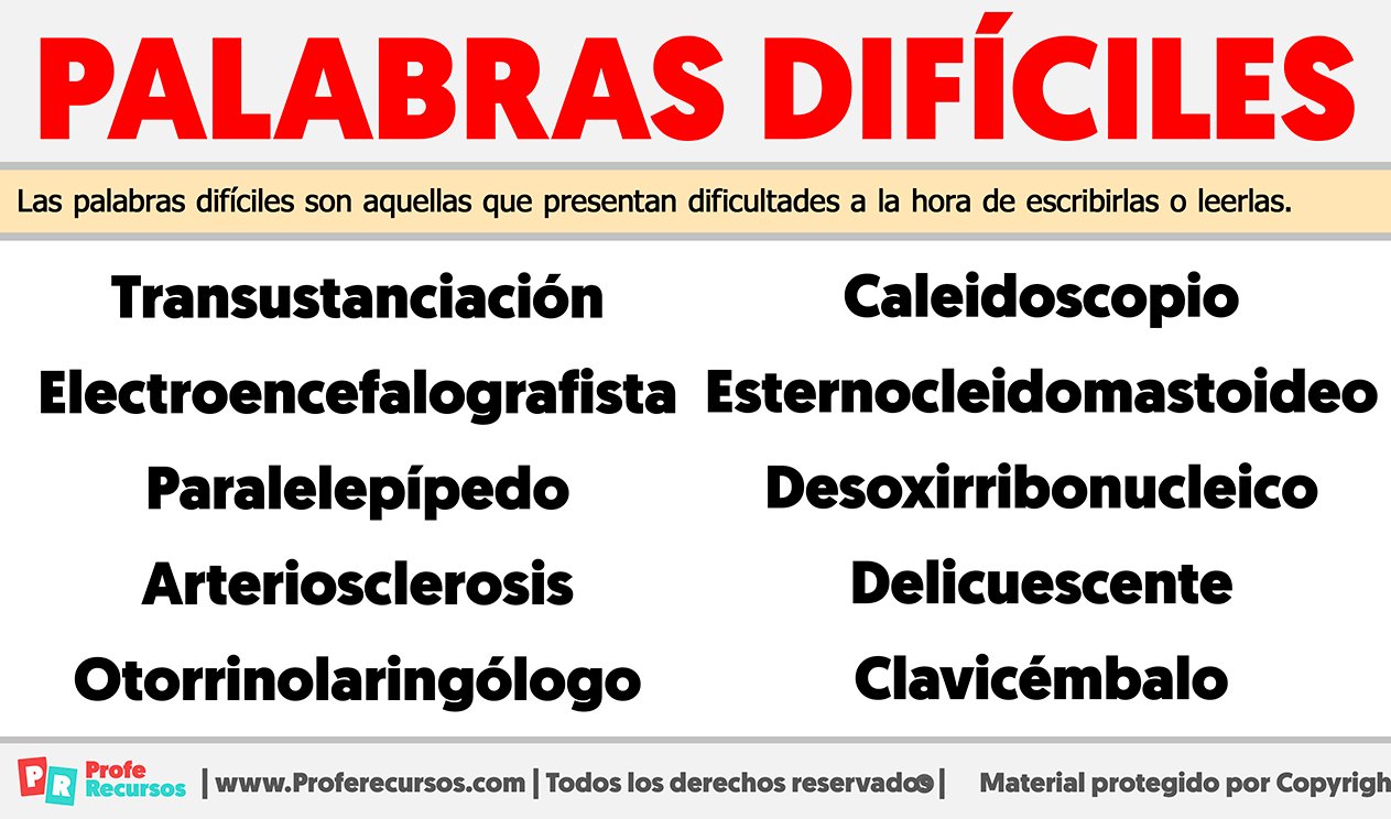palabras dificiles