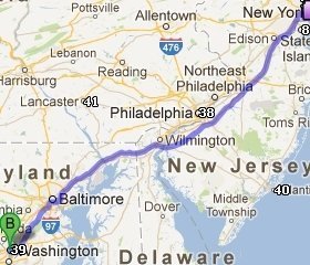 Qué tan cerca está Washington de New York